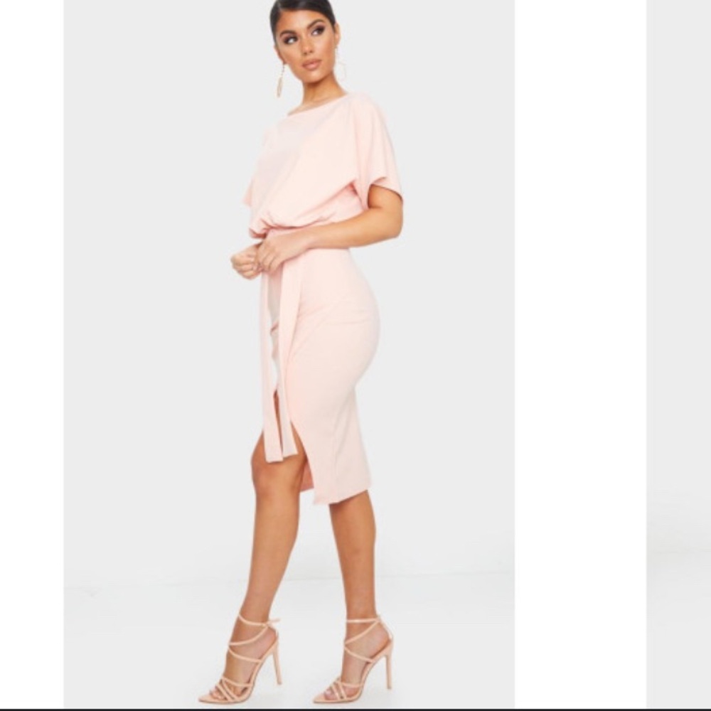 PrettyLittleThing - NWT Peach Midi Dress - US 2 - Picture 4 of 13